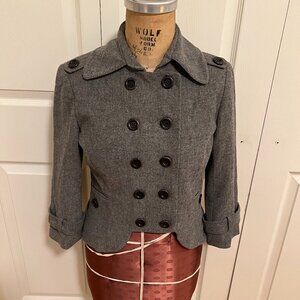 Robert Rodriguez Double Breasted Cropped Blazer Military Style